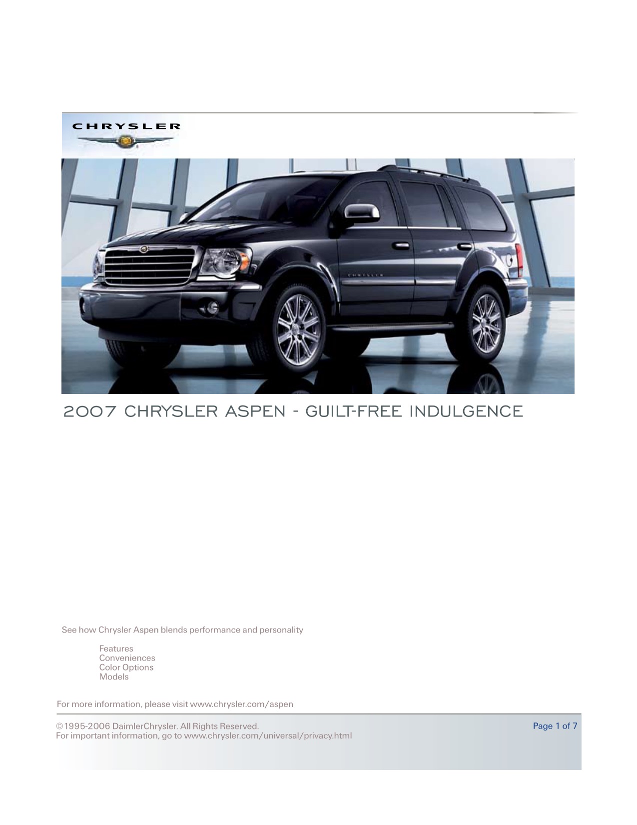 2007 Chrysler Aspen Brochure Page 4